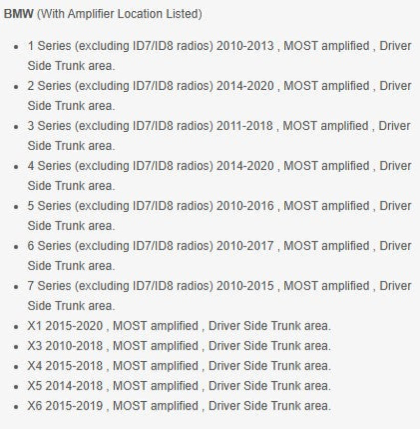 MOST®/DSP Data Interface - Fits Select BMW Models 2010-2020