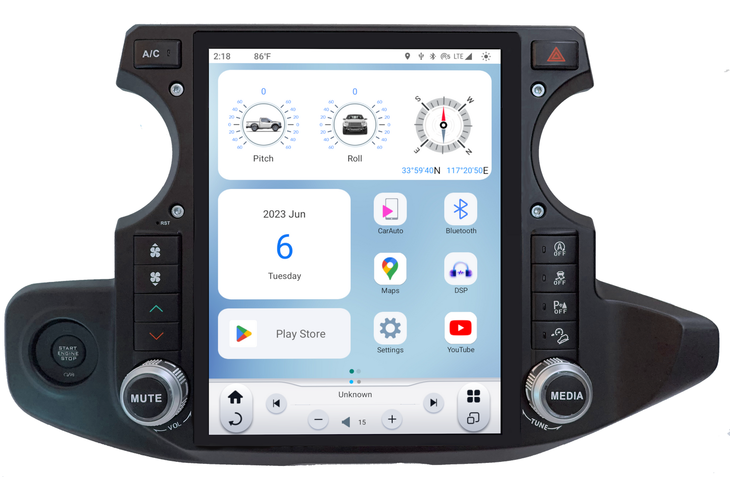 2018-2023 JEEP WRANGLER JL / GLADIATOR JT GENERATION 6 T-STYLE RADIO