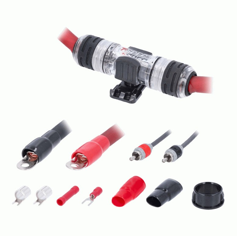 v8 1/0 AWG Amp Kit - 3800 W with RCA Cable