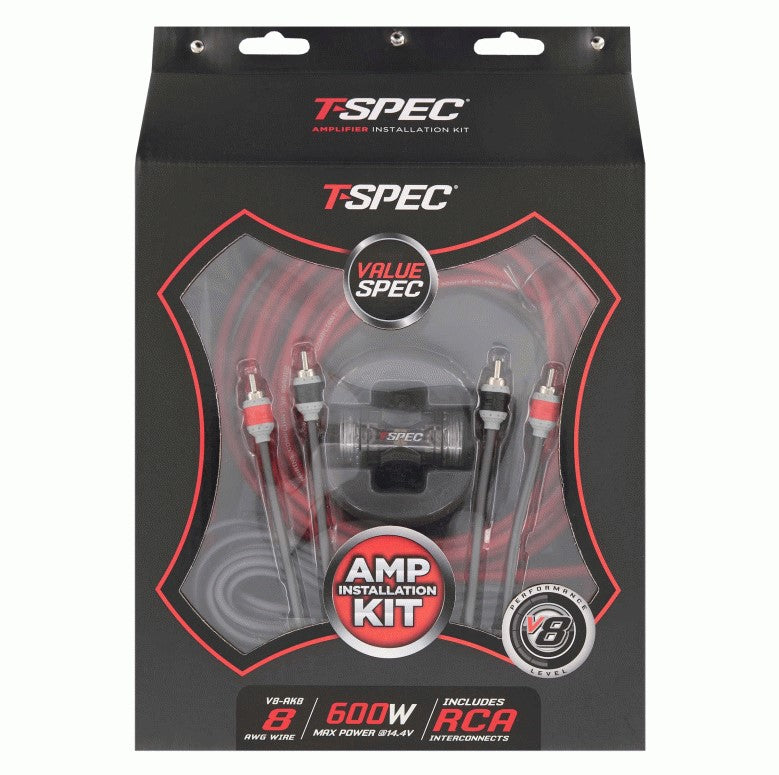 8 AWG OFC Amp Kit - 600 W with RCA Cable