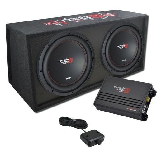 BKX7212V2 - 3000W Dual 12" Vented Car Subwoofer Enclosure w/ Amplifier
