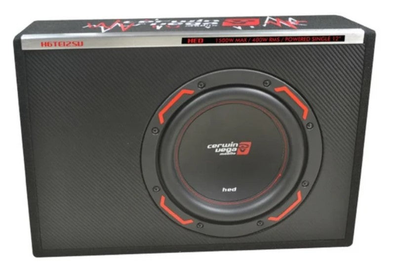 HED 12" 150W RMS 2 Ohm Subwoofer and Amplifier Kit Compact box with ventilation