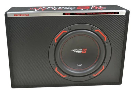 HED 12" 150W RMS 2 Ohm Subwoofer and Amplifier Kit Compact box with ventilation