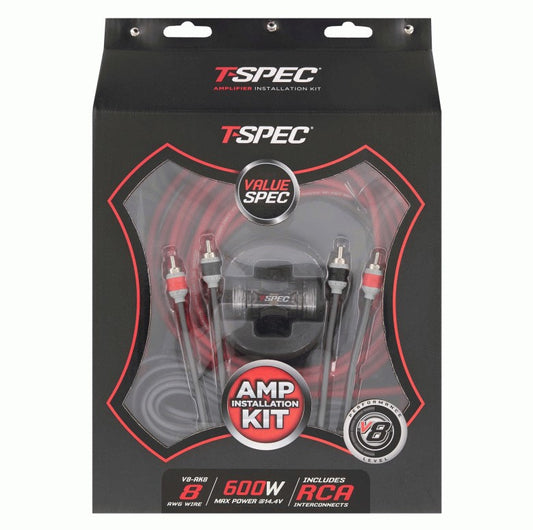 8 AWG OFC Amp Kit - 600 W with RCA Cable